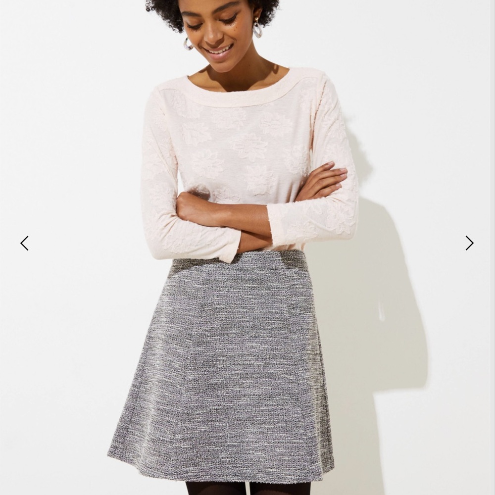LOFT Textured Knit Flippy Skirt